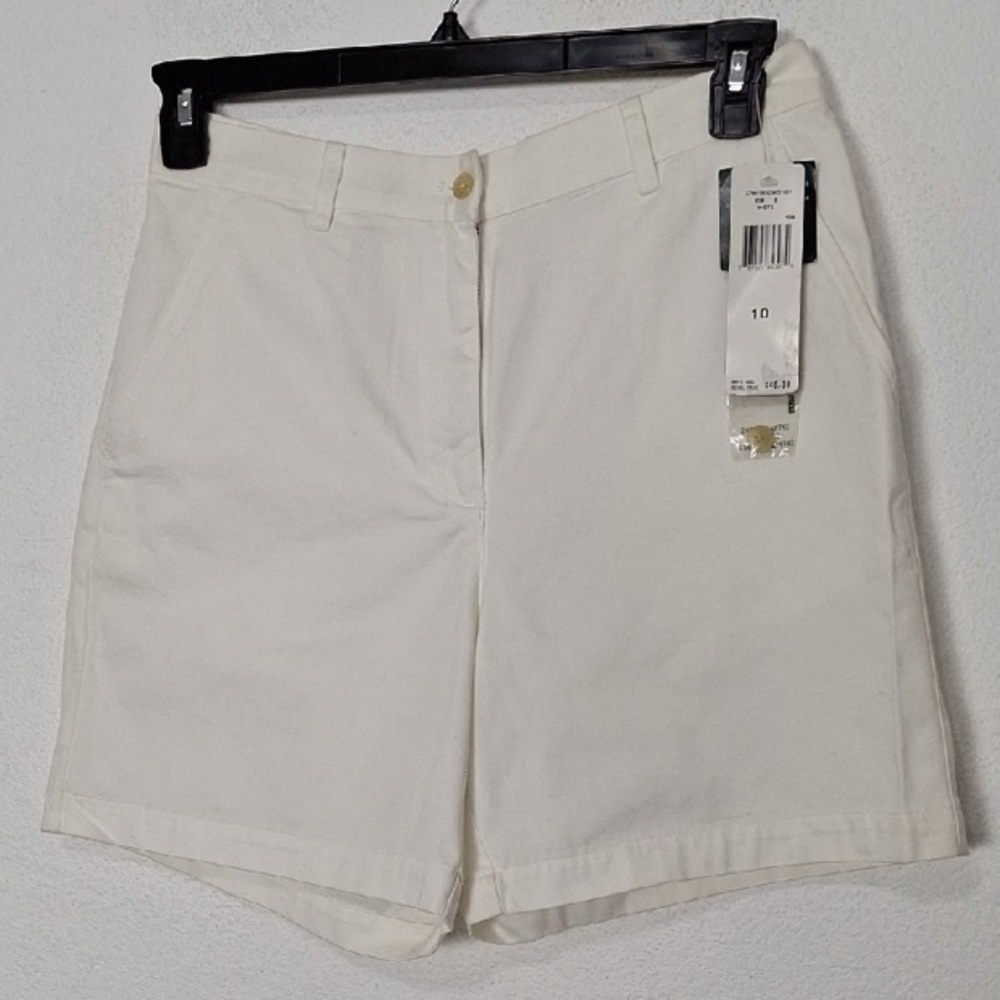 Lauren Ralph Lauren "NEW" White Preppy Old Money High Rise Chino Shorts Size 10 - Picture 2 of 11